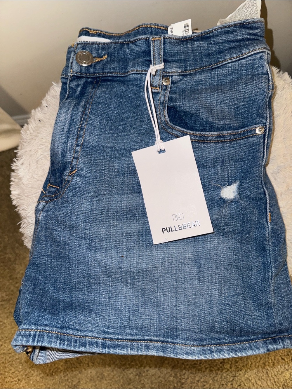 Pull&Bear Blue Denim Mini Shorts